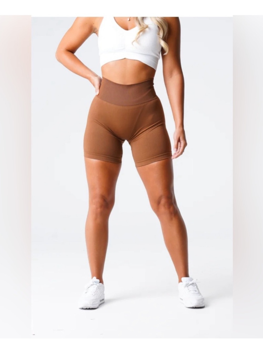 NVGTN High-Waist Seamless Brown Bike Shorts XS